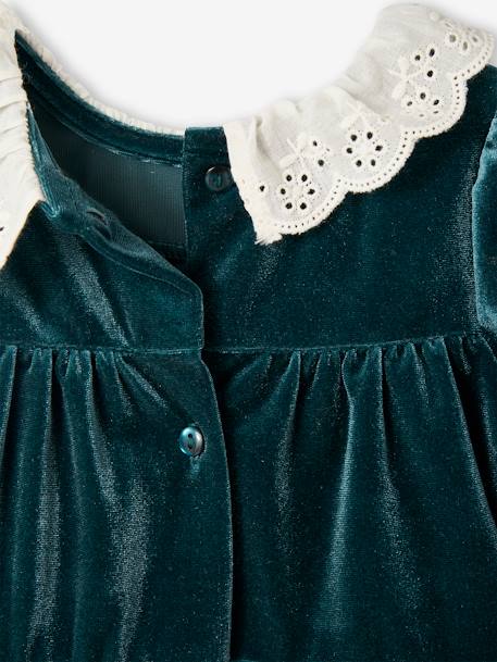 Coffret cadeau de Noël robe velours + bandeau bébé fille vert émeraude 6 - vertbaudet enfant 