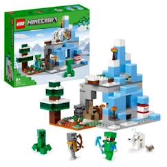 Jouet-LEGO Minecraft 21243 Les Pics Gelés, Jouet Enfants 8 Ans, avec Figurines Steve et Creeper