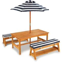 KIDKRAFT - Ensemble de table de jardin en bois et 2 bancs pour Enfant avec parasol,table de pique-nique pour 4 enfants  - vertbaudet enfant