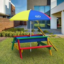 Axi - Table de pique-nique à sable et eau et parasol Nick Arc-en-ciel  - vertbaudet enfant