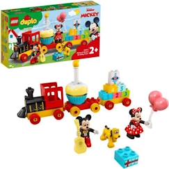 Jouet-LEGO® 10941 DUPLO Disney Le Train d’Anniversaire de Mickey et Minnie Jouet pour Enfant de 2 ans et plus avec Train et Figurines