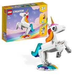 LEGO® Creator 3-en-1 31140 La Licorne Magique, Jouet Hippocampe et Paon,  Figurines d'Animaux  - vertbaudet enfant