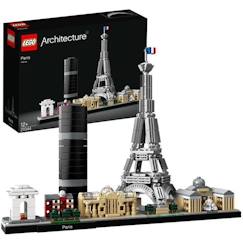 Jouet-LEGO® 21044 Architecture Paris Maquette à Construire avec Tour Eiffel, Collection Skyline, Décoration Maison, Idée de Cadeau