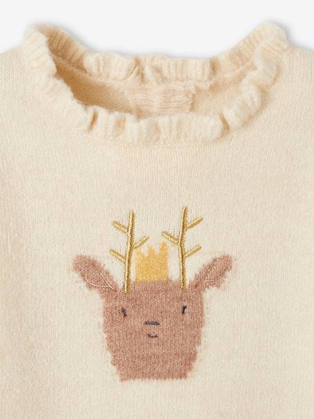 Ensemble de Noël bébé robe en tricot motif renne + collant écru 5 - vertbaudet enfant 