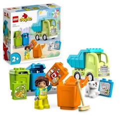 Jouet-LEGO® DUPLO 10987 Le Camion de Recyclage, Jouets Éducatifs et de Tri de Couleurs, Enfants 2 Ans