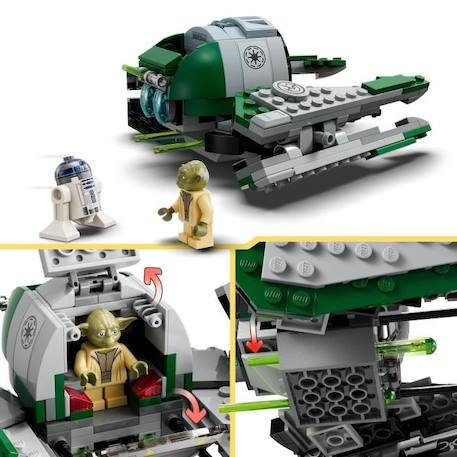 LEGO® Star Wars 75360 Le Chasseur Jedi de Yoda, Jouet The Clone Wars avec la Minifigurine Yoda et Figurine R2-D2 BLANC 3 - vertbaudet enfant 