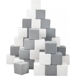 Pyramide en mousse pour enfant - Velinda - lot de 45 blocs - blanc et gris  - vertbaudet enfant