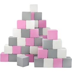 Pyramide en mousse pour enfant - Velinda - lot de 45 blocs - blanc, rose, gris  - vertbaudet enfant