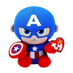 Jouet en peluche - TY - Captain America - 16 cm - Bleu, Multicolore - Dès 3 ans  - vertbaudet enfant