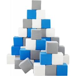 Jouet pour enfants - VELINDA - Pyramide - 45 blocs en mousse - blanc, bleu, gris  - vertbaudet enfant