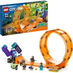 Jouet-Jeux d'imagination-Jeux de construction-LEGO 60338 City Stuntz Le Looping du Chimpanzé Cogneur, Figurines de Cascadeur Stuntz, Jouet Moto de Cascade, Enfants Dès 7 Ans