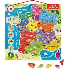 -Puzzle France Magnétique 93 pcs (bois) - JANOD - Nouvelles régions 2016 - Dès 7 ans