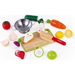 Jouet d'imitation en bois - JANOD - Set 9 Fruits et légumes à découper - Multicolore - Mixte - 3 ans  - vertbaudet enfant