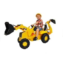 Rolly Toys - Tracteur à pédales Caterpillar + pelle avant + excavatrice  - vertbaudet enfant