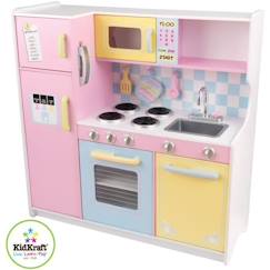 KidKraft - Cuisine en bois Large Pastel pour enfant - four, réfrigérateur et micro-ondes inclus  - vertbaudet enfant