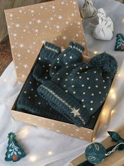 Coffret de Noël 'Etoile" fille ensemble bonnet + snood + gants  - vertbaudet enfant