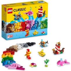 LEGO® 11018 Classic Jeux Créatifs Dans L’Océan, Boite de Briques, 6 Modèles Miniatures de Bateau, Sous-Marin, Baleine  - vertbaudet enfant