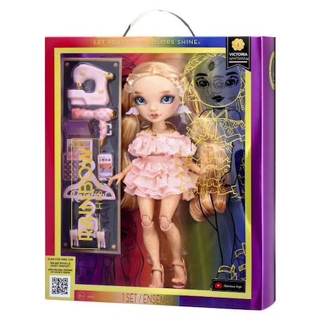 Rainbow High S23 Fashion Doll - Poupée 27 cm Victoria Whitman (Jaune fraise) - 1 tenue, 1 paire de chaussures et des accessoires ROSE 3 - vertbaudet enfant 