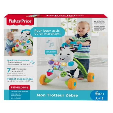 Trotteur bébé parlant Fisher-Price Zèbre - Blanc - Mixte - A partir de 6 mois BLANC 5 - vertbaudet enfant 
