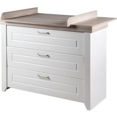 Chambre et rangement-Chambre-Commode, table à langer-Commode à langer ROBA Felicia - 3 tiroirs - Hauteur à langer 90 cm - Blanc
