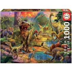 Puzzle 1000 pièces - Terre De Dinosaures - EDUCA - Animaux - Espagne - Orange  - vertbaudet enfant