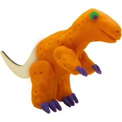 -Pâte à modeler - Squelettes de dinosaures en bois - Orange et violet - Pour enfant à partir de 3 ans