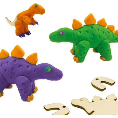 Pâte à modeler - Squelettes de dinosaures en bois - Orange et violet - Pour enfant à partir de 3 ans ORANGE 2 - vertbaudet enfant 