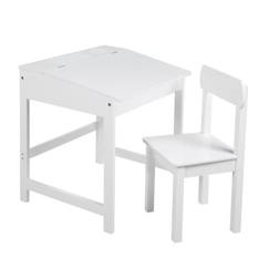 Chambre et rangement-Chambre-Bureau, table-Bureau Bébé - Enfant ROBA - Blanc - Avec Chaise et Espace de Rangement