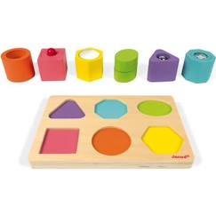 Jouet-Puzzle 6 cubes sensoriels en bois - Janod - Dès 1 an - Certifié FSC