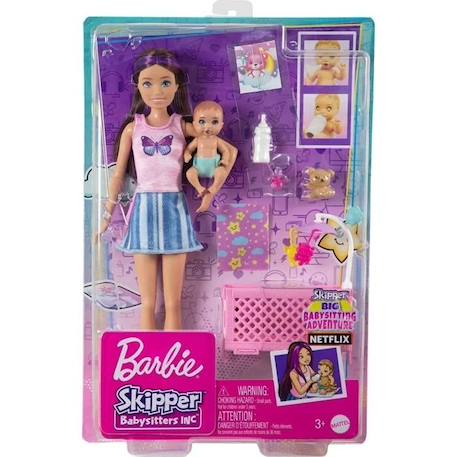 Coffret Skipper Bebe Au Lit - Barbie - Playset Poupée - 3 Ans Et + ROSE 2 - vertbaudet enfant 