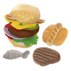 Jouet-Ensemble d'accessoires pour barbecue - ROBA - Aliments en peluche - 14 pièces - Multicolore