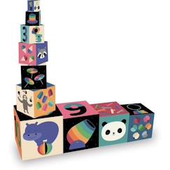 Cubes Gigognes Vilac - Andy Westface - 10 cubes illustrés avec animaux de cirque et objets associés - Dès 2 ans  - vertbaudet enfant