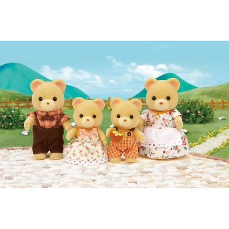 Figurines miniatures - SYLVANIAN FAMILIES - La famille Ours - 4 personnages articulés et habillés avec soin MARRON 3 - vertbaudet enfant 