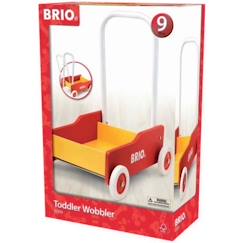 Chariot de marche en bois avec frein - BRIO - Rouge et Jaune - Mixte - A partir de 9 mois  - vertbaudet enfant