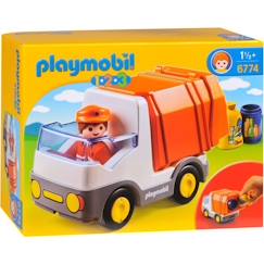 Camion poubelle PLAYMOBIL 1.2.3 - PLAYMOBIL 6774 - Mixte - A partir de 18 mois  - vertbaudet enfant