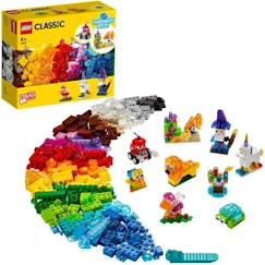 LEGO® 4+ Classic 11013 Briques transparentes créatives, Jeu de construction en briques incluant des animaux pour enfants  - vertbaudet enfant