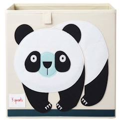 Chambre et rangement-Rangement-Rangement livres-Boîte de rangement pour jouets - 3 SPROUTS - Panda - Blanc - Format adapté - Multicolore
