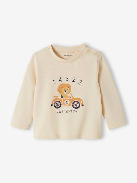 T-shirt fantaisie bébé garçon écru+gris chiné+vanille 7 - vertbaudet enfant 