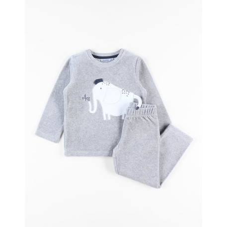 Fille-Pyjama 2 pièces imprimé éléphant en velours