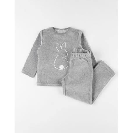 Garçon-Pyjama 2 pièces impromé lapin en velours chiné