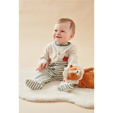 Bébé-Salopette, combinaison-Pyjama 1 pièce rayé en velours