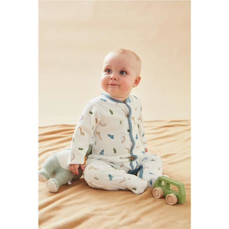 Bébé-Salopette, combinaison-Pyjama 1 pièce imprimé dinosaure en velours