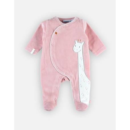 Pyjama dors-bien girafe en velours ROSE 3 - vertbaudet enfant 