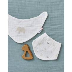 Set de 2 bavoirs bandana imprimé animalier - NOUKIE'S - Blanc - Bébé - 0 mois - Naissance  - vertbaudet enfant