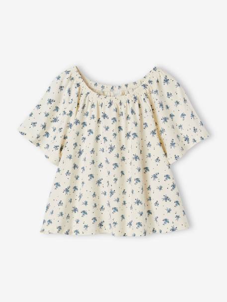 Tee-shirt blouse manches papillon fille écru+multicolore 5 - vertbaudet enfant 