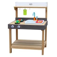 AXI Rosa Cuisine Enfant en bois | Cuisine de jeu multifonctionnelle | Jouet à sable & eau avec kit d'accessoires de 17 pièces  - vertbaudet enfant