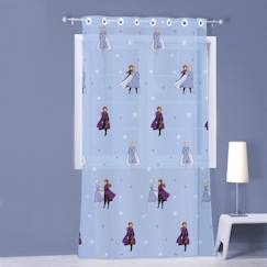 Linge de maison et décoration-Décoration-Rideau-Voilage à œillets - FROZEN 2 SISTERS - Anna et Elsa - Bleu - 140x240 cm
