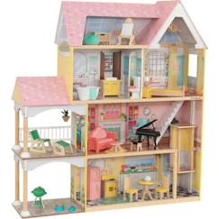 -KidKraft - Maison de poupées Lola en bois avec 30 accessoires inclus, son et lumière