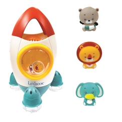 Jouet-Premier âge-Jouets de bain-Jeu de bain fusée avec 3 animaux souples - LEXIBOOK - pour enfants de 18 mois et plus - jets d'eau tournants