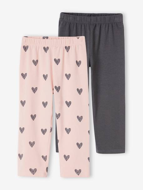 Fille-Lot de 2 leggings courts fille